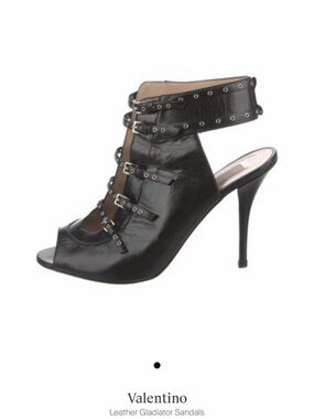 valentino booties black love latch 9.5